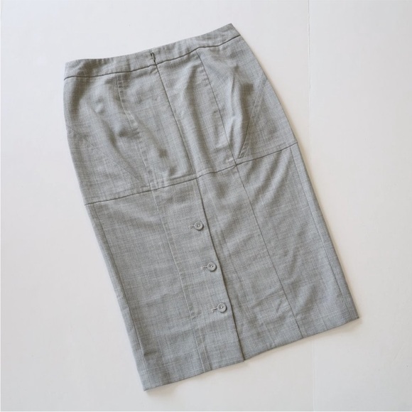 ANN TAYLOR LOFT Size 0 Gray Burgundy Pencil Skirt Blouse Set Career Office - Picture 12 of 14